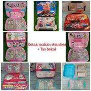 Tas Bekal Dan Lunchbox Steinless Kotak Makan Stenlis Bpa Anak Karakter