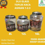 DLX GLASS - Toples Kaca / Toples Asinan 1-2-3 / Toples Kue 8-12-16 Lt