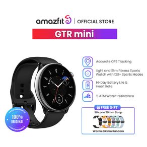 Amazfit Official GTR Mini Smartwatch GPS Jam Tangan With SpO2 120+ Sports Modes 5 ATM Waterproof Heart Rate Sleep Monitor