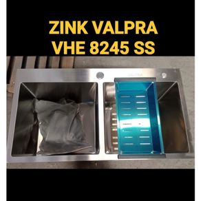 Kitchen sink 2 lubang stainless VALPRA 8245