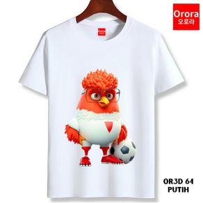 Orora Kaos Distro Premium 3D Chiken Ball - Baju Atasan Sablon Pria Wanita Warna Hitam Putih Ukuran S M L XL XXL XXXL Murah keren Original OR3D 64