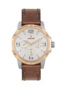 Expedition Jam Tangan - Brown Silver Rosegold - Leather Strap - 6698 BFLTRSL