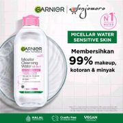Garnier Micellar Cleansing Water Pink - 400 ml (Pembersih Wajah & Make-up untuk Kulit Sensitif)