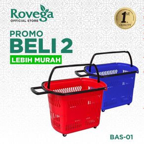 2in1 Rovega Keranjang Belanja Plastik Premium Troli Basket BAS-01