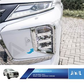 jsl head lamp garnish all new pajero 2021 garnis depan chrome