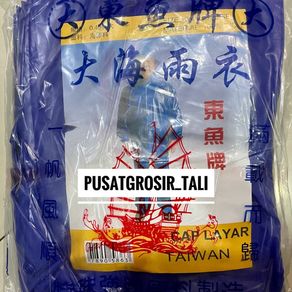 Jas Hujan  KANCING Mantel Tebal BAGUS Impor Taiwan Nelayan Cap Kapal Layar