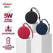 VIVAN VS2 Fabric Bluetooth Speaker IPX6 Waterproof - Biru
