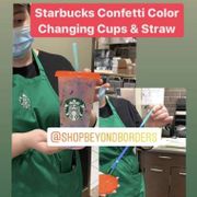New!! Starbucks Usa Confetti Color Changing Reusable Cups & Straws