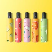payung lipat 3 otomatis buah pastel tutup buka anti uv korean design - random