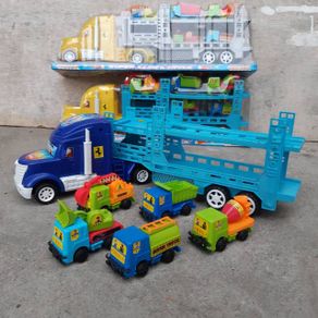 Mainan Truk Angkut Mobil Kontruksi Besar - Truck Hauler Tarik Anak