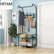 STAND HANGER BESI MULTIFUNGSI GANTUNGAN BERDIRI BAJU TOPI TAS