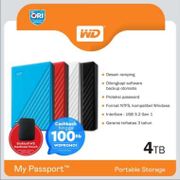 WD My Passport External HDD Portable 4TB - 3 years warranty
