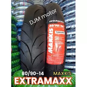 BAN TUBLES MATIC MAXXIS EXTRAMAXX 80/90 RING 14 BAN BARUGRATIS PENTIL