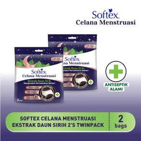 Softex Celana Menstruasi Daun sirih 2S Twinpack