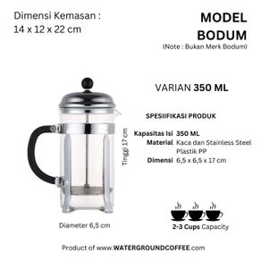french press premium model mirip bodum 350 ml kapasitas 3 cups - 350 ml