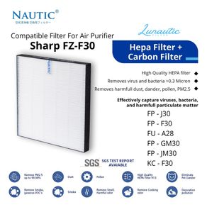 Hepa Filter untuk Air Purifier SHARP FP-F30Y/A/C/H FP-F30 KC-F30 FP-J30 FP-GM30 FU-A28 FU-Y28 FZ-F30HFE FZ-Y28FE