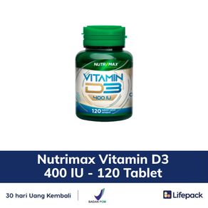 Nutrimax Vitamin D3 400 IU - 120 Tablet - LIFEPACK