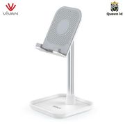 vivan robot rt-us04 liftable adjustable aluminium phone stand holder - silver