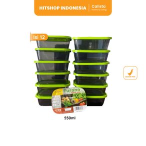 [Calista] Wadah Makanan Sealware Furano Green 550ml (Set isi 12 pcs) BPA Free / Kotak Makan - Lunch Box / Hitshop