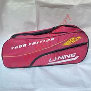 tas raket badminton lining 2r tour edition bag olahraga bulu tangkis - merah