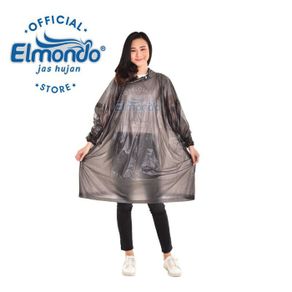 jas hujan ponco elmondo ceria 201 original bahan karet raincoat dewasa - hitam beli 1 jas rain