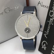 jam tangan pria alexandre christie ac 6499 silver blue original