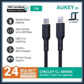 Kabel Charger iPhone Aukey CB-NCL1 USB-C to Lightning MFi 1m - 501676