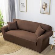 cover sarung sofa stretch elastis kekinian 1 2 3 seater dudukan - brown 3 seat