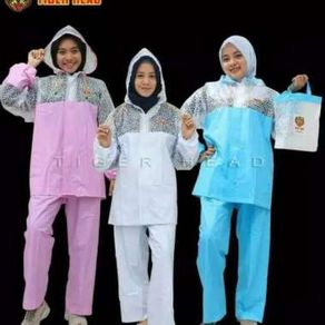 Jas Hujan Stelan Celana Polkadot Gemini Tiger Head