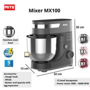 mito mx100 standing stand mixer com mx100 kapasitas jumbo 5 liter - hitam