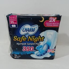 charm safe night wing 35cm 12 pads pembalut