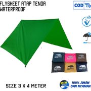 Flysheet 3x4 meter waterproof pelindung tenda camping hiking atap tenda bivak emergancy tent