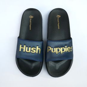 sandal hush puppies navy gold big text sandal selop unisex - navy gold text 36