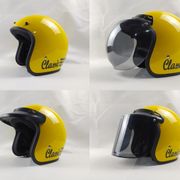 helm bogo classic retro garis kuning dewasa sni - kuning helm saja