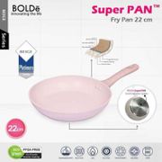 Bolde 22Cm Beige Super Pan Fry Pan Granite Coating Wok Panci Kuali