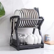 Rak Piring 2 Susun Plastik/Rak piring Dapur Baskom Rak Pengering Piring