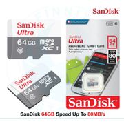 MICRO SD CARD 64GB 80 MB/SANDISK ULTRA SDSC UHS-1 CLASS 10