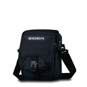 TAS SELEMPANG EIGER TRAVEL POUCH BLACK STRIPE Hitam