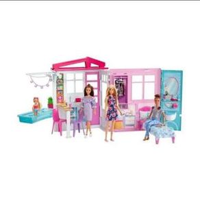 Free Ongkir Rumah Boneka Barbie Mattel Doll House Kitchen Pool Bedroom Bathroom