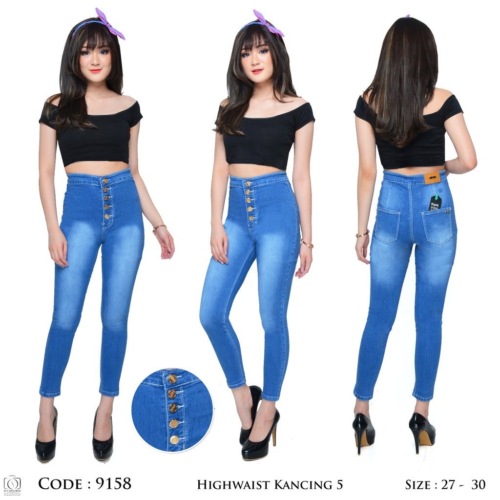Pilihan celana jeans hw kancing 5 