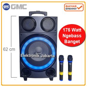 Speaker Karaoke Bluetooth Portable Besar GMC 897 L + Bonus Mic