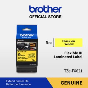 brother label tape tze-fx621 flexible black on yellow fx 621