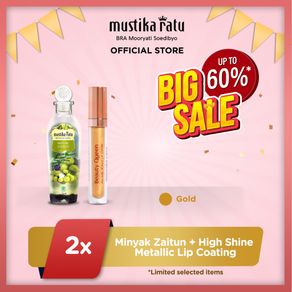 Mustika Ratu Minyak Zaitun 175ml High Shine Metallic Lip Gold