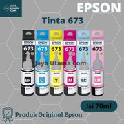 tinta epson t673 tinta refill printer l800 l805 l850 l1800 original - light cyan