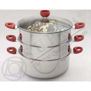 Supra super steamer 28 cm 3 susun/panci kukus stainless