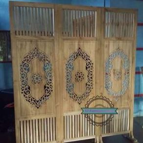 Sketsel jati mentahan 3 pintu untuk pemisah ruangan Murah