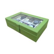 Jogja Craft BJ12GRCR Watch Box Organizer Kotak Tempat Jam Tangan [Isi 12] - Hijau Cream