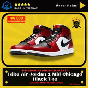 air jordan 1 mid chicago black toe 