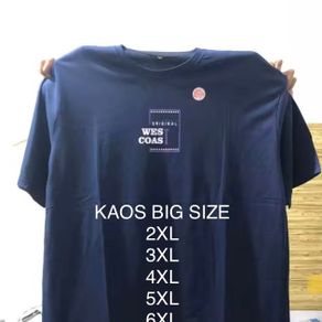 Kaos Big Size Jumbo Motif Random Pria dan Wanita Navy Blue 2XL 3XL 4XL 5XL 6XL 7XL