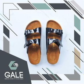 sandal birkenstock arizona premium hitam kilap women - 39